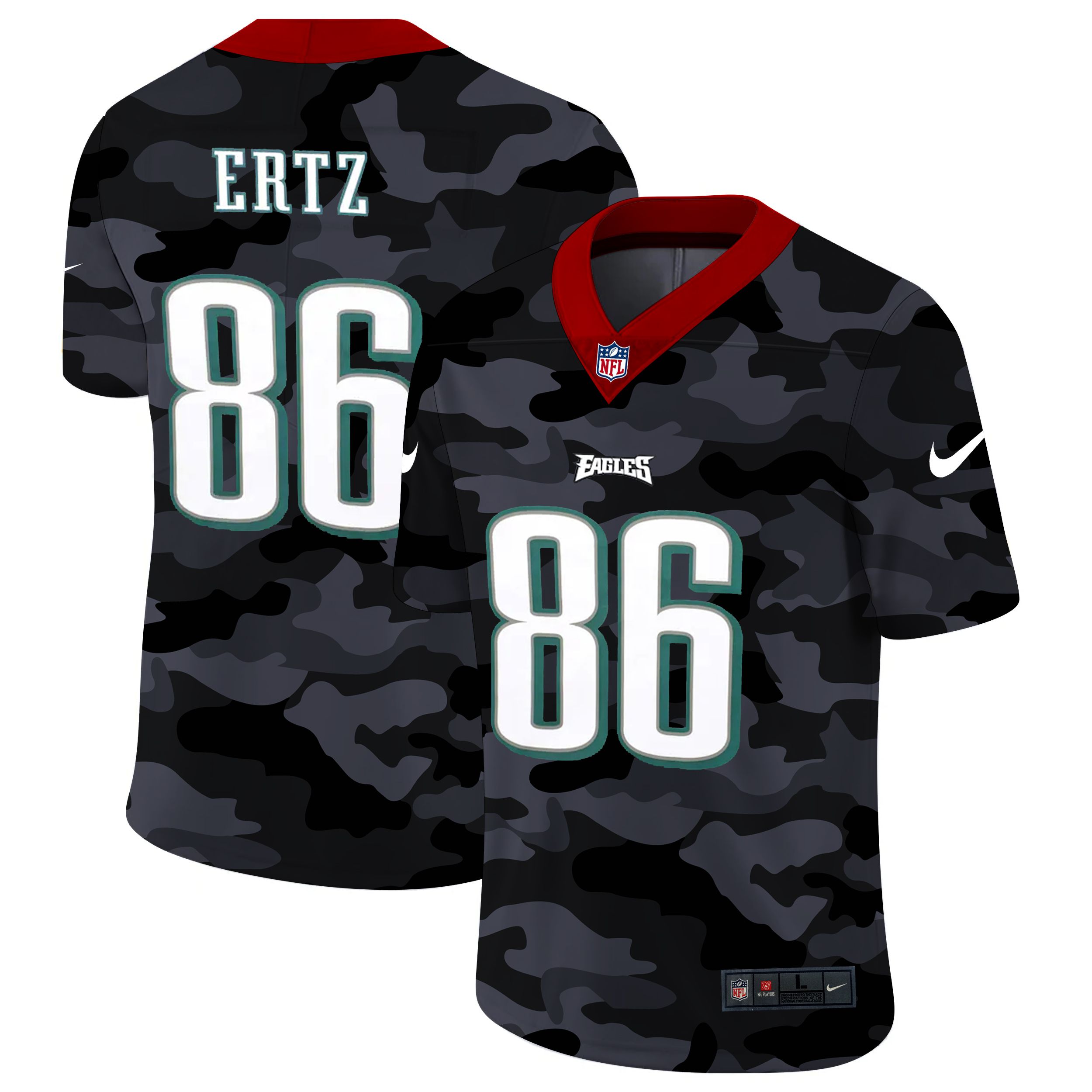 Men Philadelphia Eagles #86 Ertz 2020 Nike Camo Salute to Service Limited NFL Jerseys